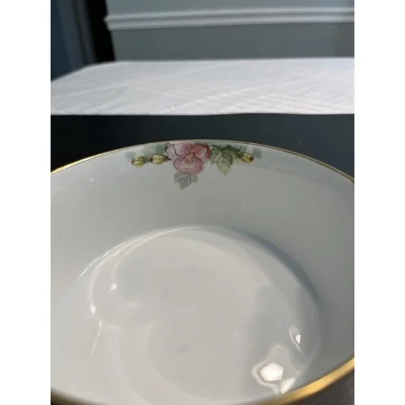 Vtg Nippon Double Handled Hand Painted Roses Floral Candy Trinket Dish Bowl - Picture 3 of 10